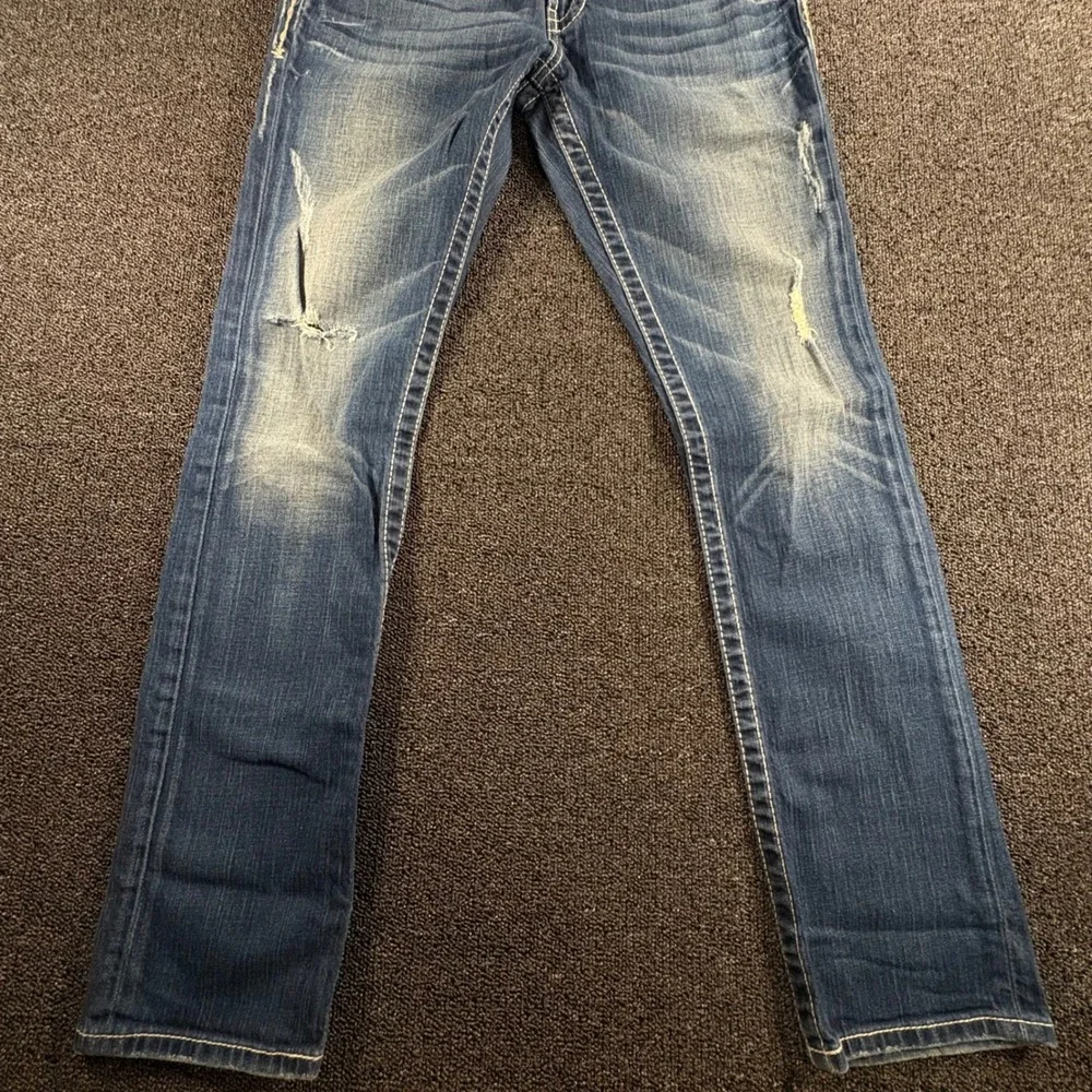 BKE Madison Skinny Jeans Women 29x31.5 Medium Wash Distressed Stretch Denim Y2k - Picture 4 of 9